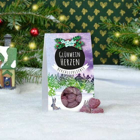 Der Zuckerbäcker – wholesale Gelégodis – Söt del av Glühwein hjärtan sötsaker Vegan jul