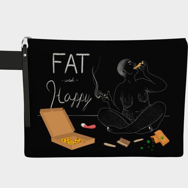 Fat and Happy Zipper Carry All for wholesale by Maia Sky Art