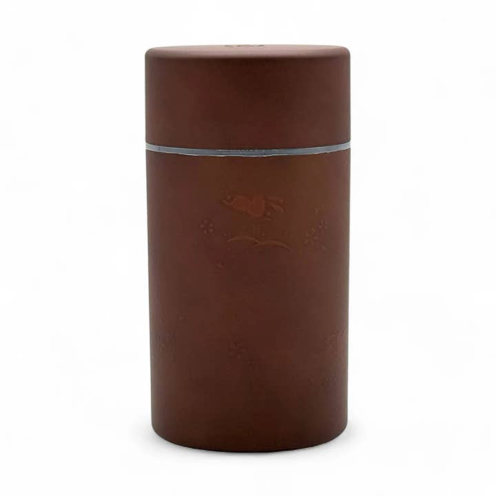 Usagi Rabbit Brown Polished Grain Resin Tea Canister by Miyamoto Sangyo - Japanese Chazutsu for wholesale by Inoue Tea