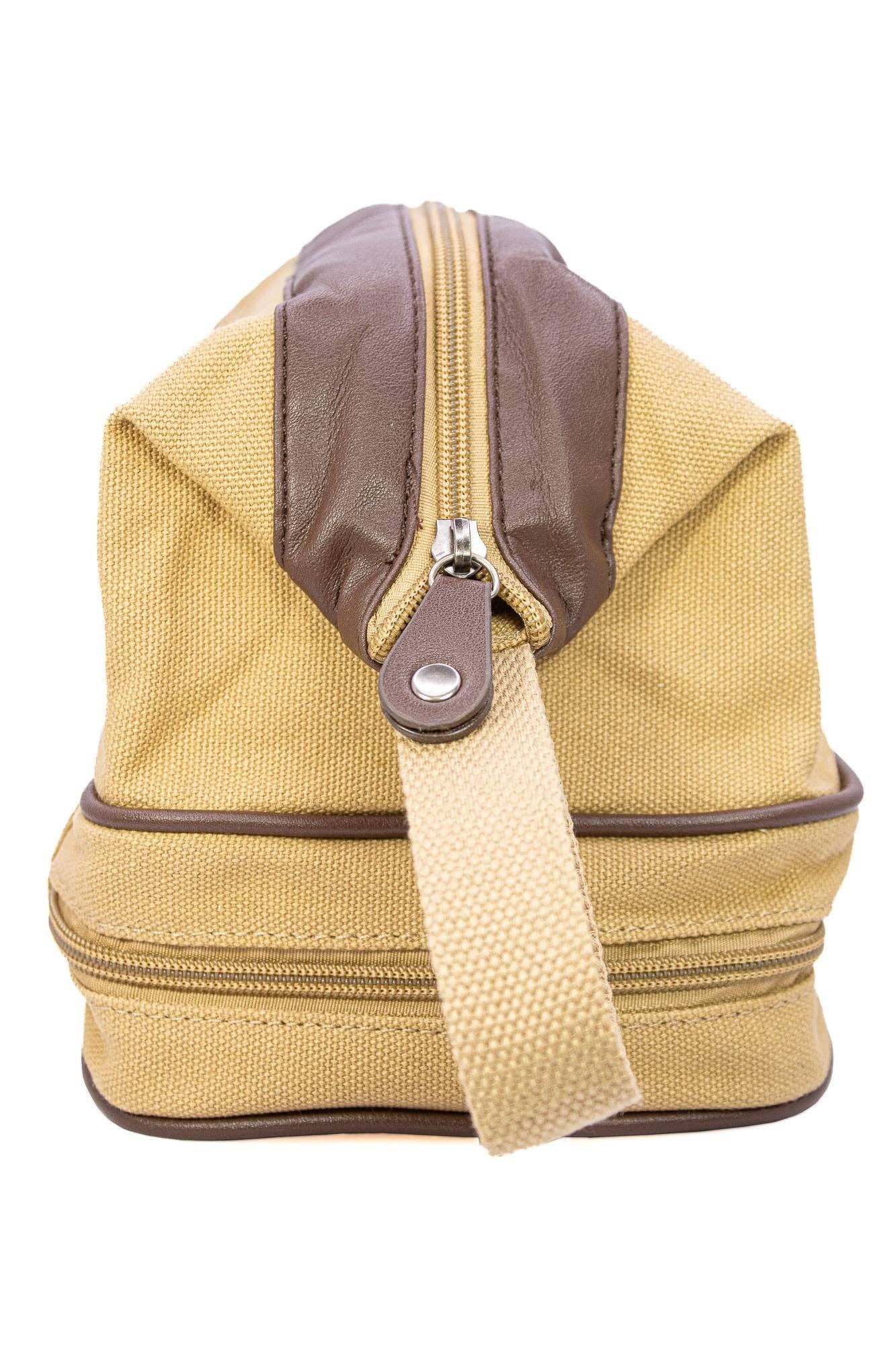 Khaki USC Gamecocks Men's Canvas Toiletry Bag. for wholesale on Faire6