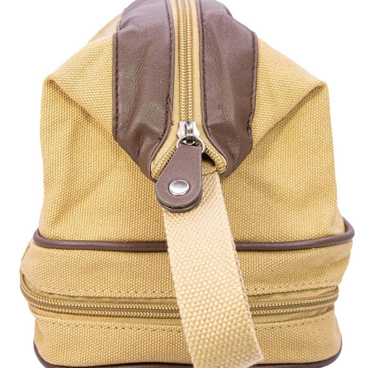 Khaki USC Gamecocks Men's Canvas Toiletry Bag. for wholesale on Faire6