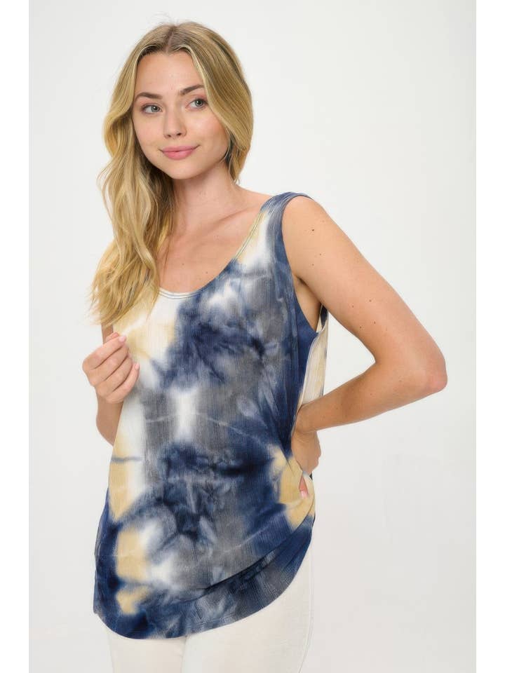 CC Wholesale Clothing - Wholesale Tank top – Women′s - Andante Tie Dye Print Sleeveless Tank Top8