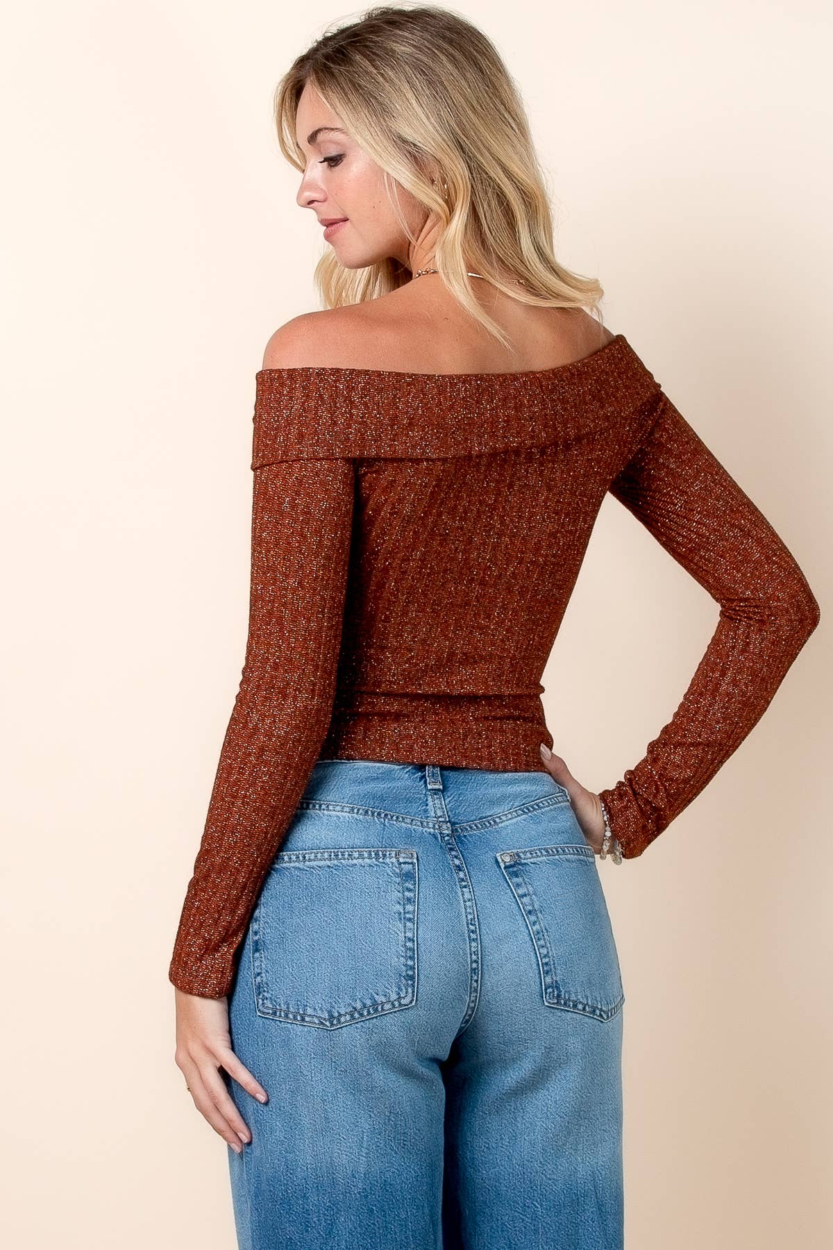 Nylon Apparel - Wholesale Knit Top - Women's - T680-SD-Debora Off Shoulder Knit Top11