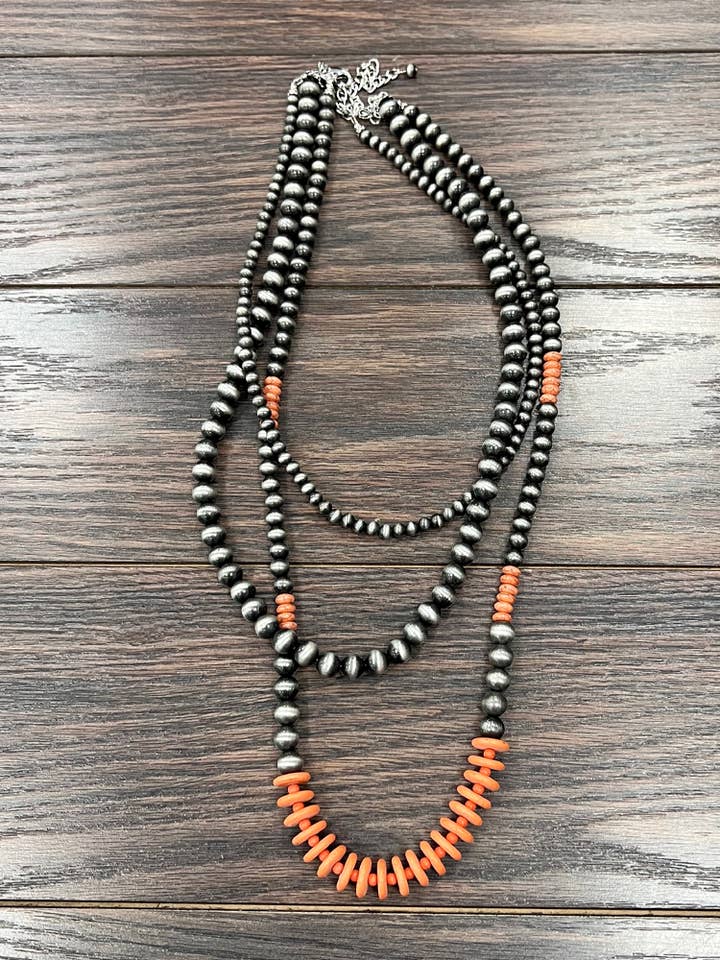 735561, 30" Handmade Navajo Bead Necklace for wholesale by ISAC Trading Inc