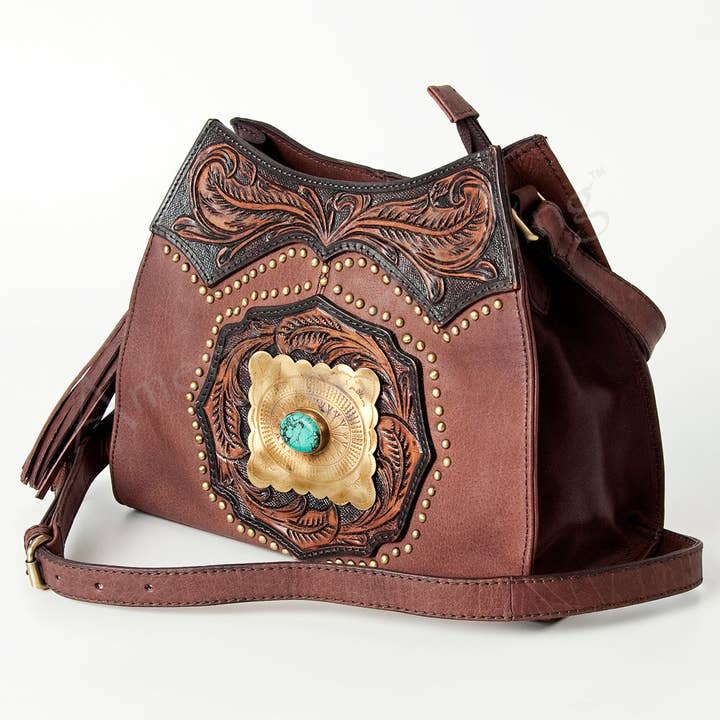 LS Western - Wholesale Tote Bag - Women's - ADBGI165A Tote Hand Tooled Genuine Western Leather Women Bag