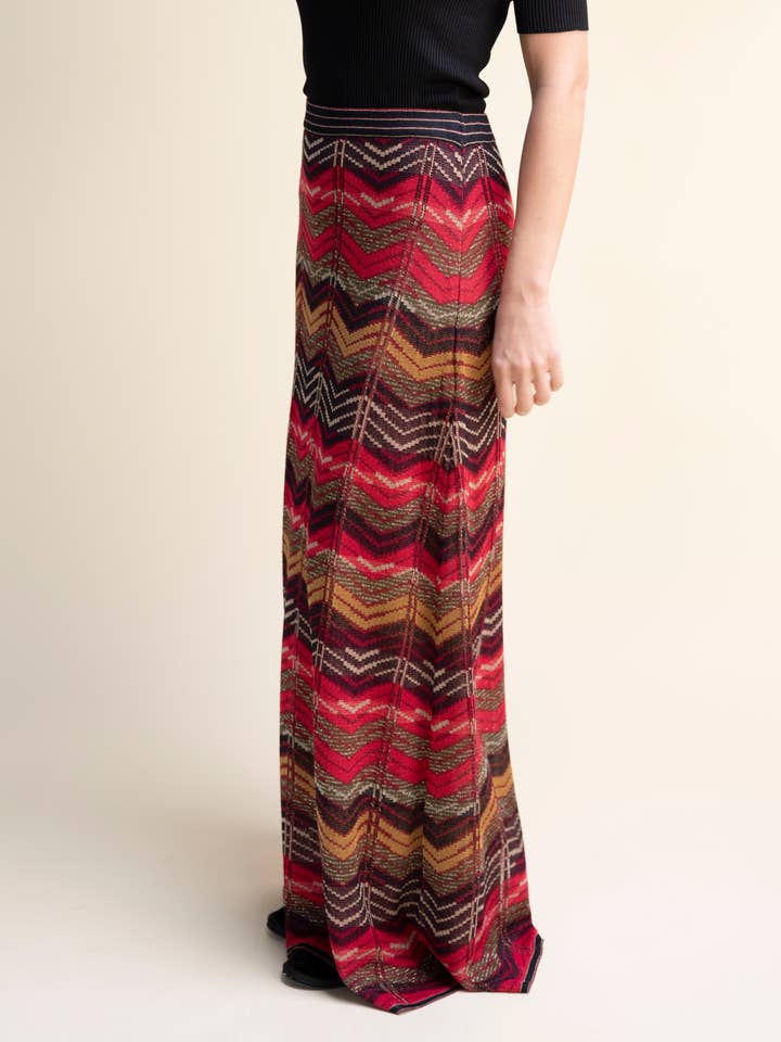 Multi Colored Multicolor Zigzag Flared Skirt for wholesale on Faire2