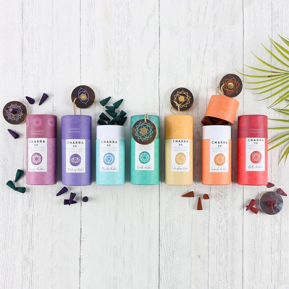 Pacific Trading - Vente Encens - Présentoir d'encens en cône des sept chakras (28 pièces)2