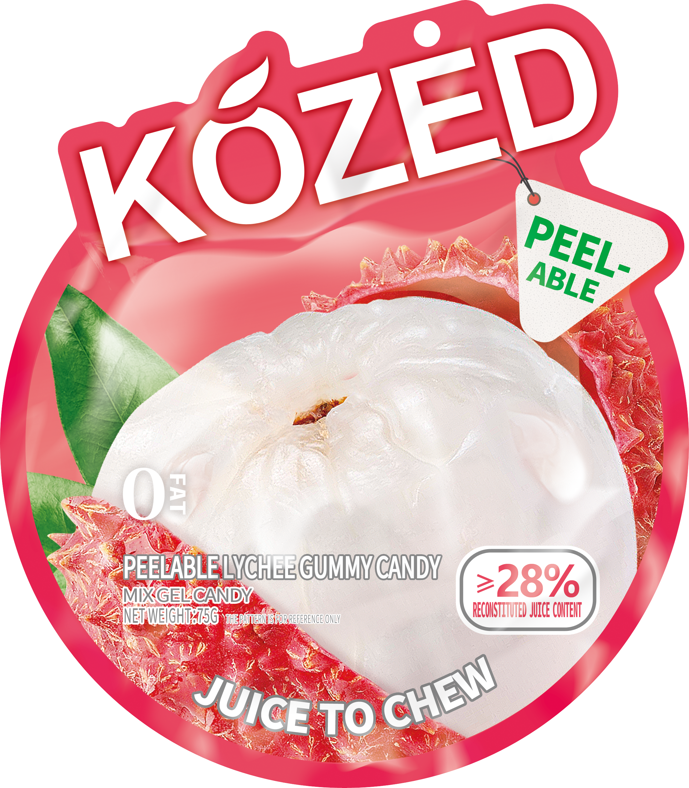 Happy Global - Wholesale Gummy - KOZED Peelable Lychee Gummy Candy, individual packaged 0