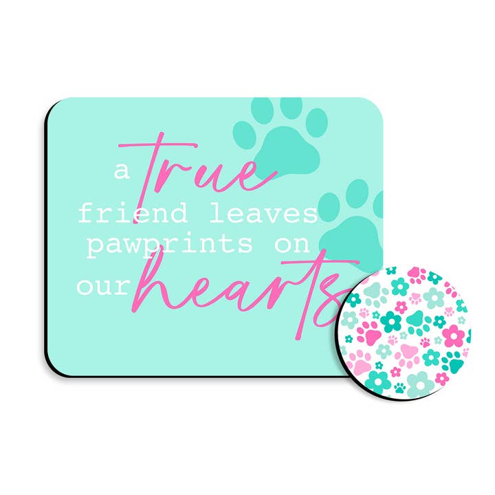 A True Friend Leaves Pawprints on Our Hearts Desk Set for wholesale by Viv&Lou