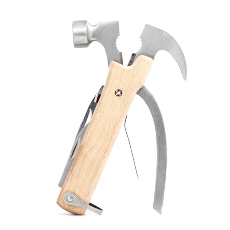 Kikkerland Design Inc - Wholesale Handy Tool - Wood Multi Function Hammer Tool1