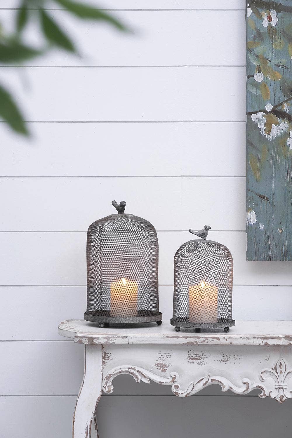 A&B Home Group Inc. - Wholesale Candle holder - S/2 Sparrow Antique Mesh Candle Holders - Gray5
