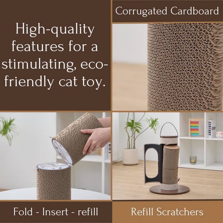 PetPals Group - Wholesale Pet Scratcher - Cat - PetPals 6.5" Tall Cardboard Scratcher Set 2-pack4