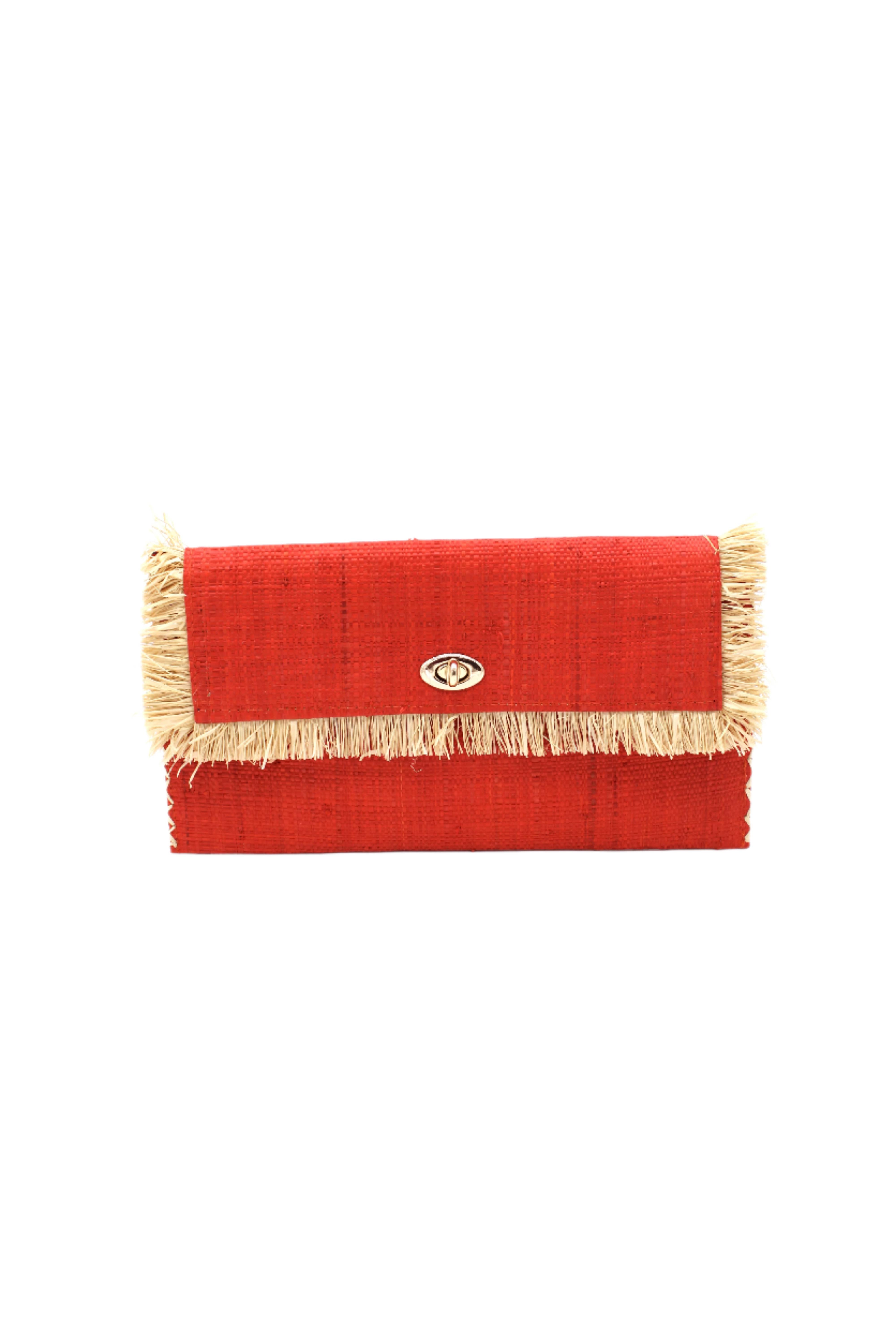 Shebobo - Vente Pochette – femme - Pochette Sophie en paille avec bordure à franges brutes15