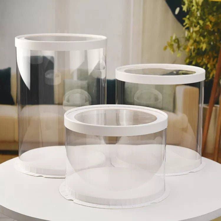 Elegant Design Supply – wholesale Cake stand – Round Tall Transparent Clear Box with base and CLEAR Lid3