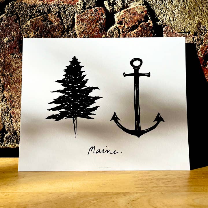 Tree & Anchor, Art Print for wholesale by Tara Rook Studios