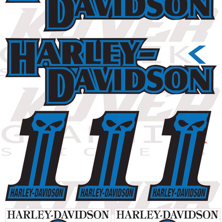 kover graphik - Wholesale Sticker - Harley Davidson Skull & Logo Compatible Stickers – Color Pack Sheet | Kover Graphik1