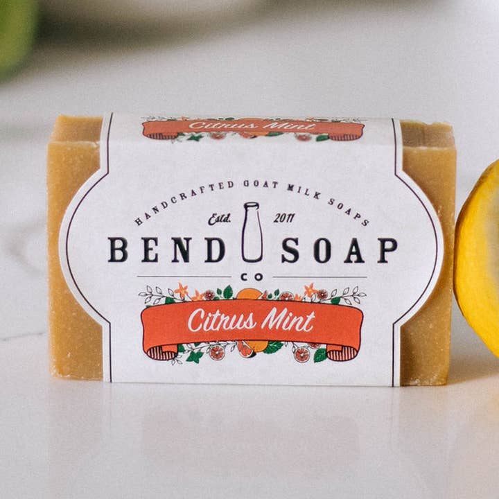 Citrus Mint Goat Milk Soap for wholesale by Bend Soap Company