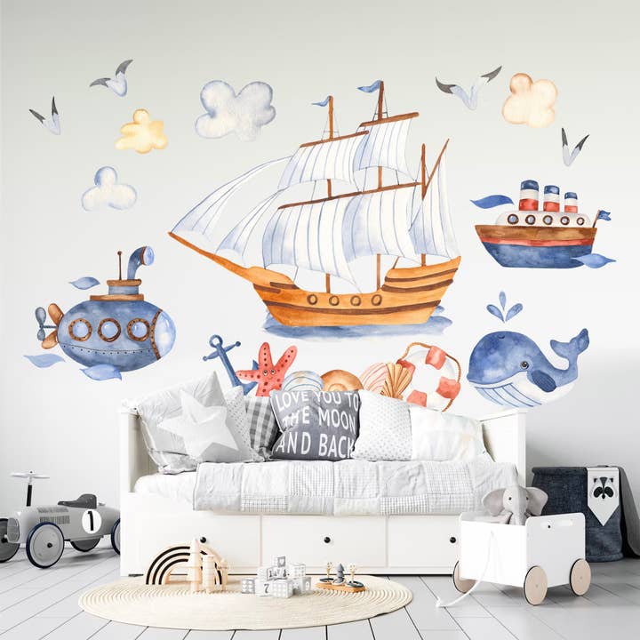 Maritime Adventures Fabric Wall Decal and other Purchase Wholesale sattler fabric. Free Returns & Net 60 Terms on Faire trending on Faire.