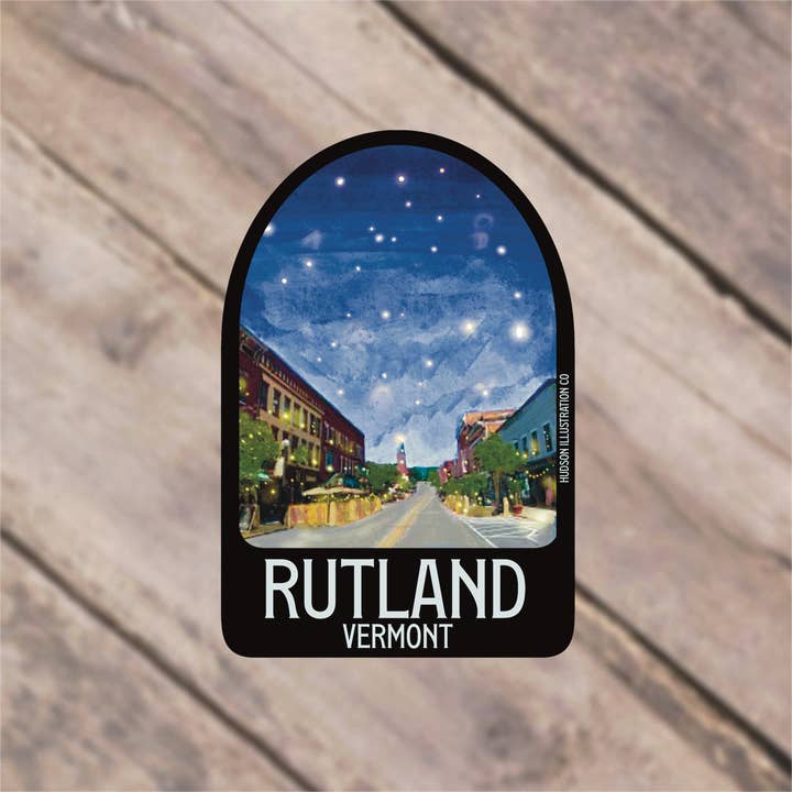 Rutland VT Summer - Sticker/Magnet/Print/Postcard for wholesale by Hudson Illustration Co - About Town Co