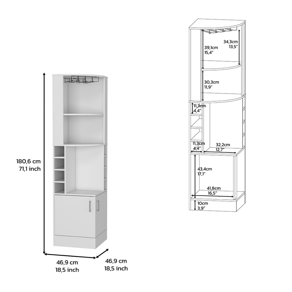 Depot E-Shop - Wholesale Cabinet - Egina Corner Bar Cabinet, 2 Shelves11