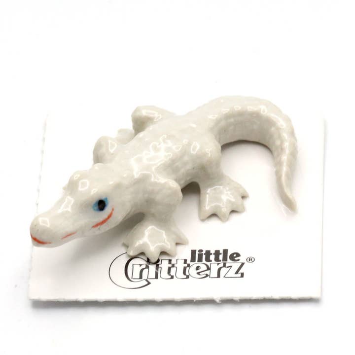 Little Critterz – wholesale Decorative figurine – Luke White Alligator Porcelain Miniature