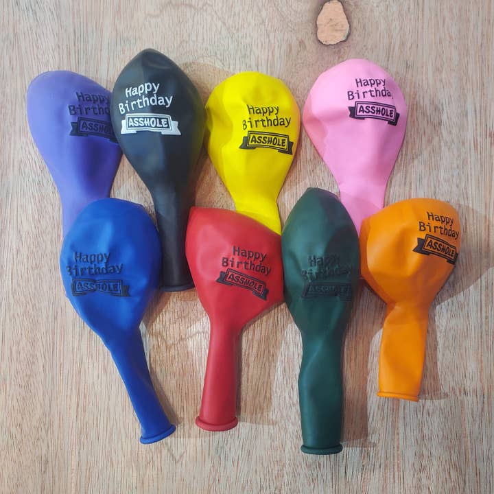 Balloon Assorted Colors - Happy Birthday Asshole for wholesale by Cityology