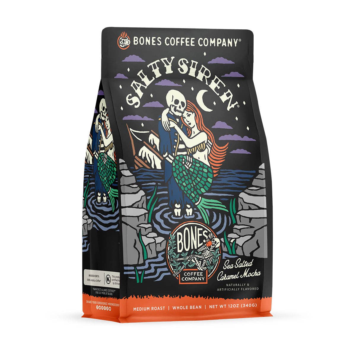 Bones Coffee Company - Wholesale Coffee Beans - Salty Siren Flavored Coffee | 12oz | Whole Bean & Ground5