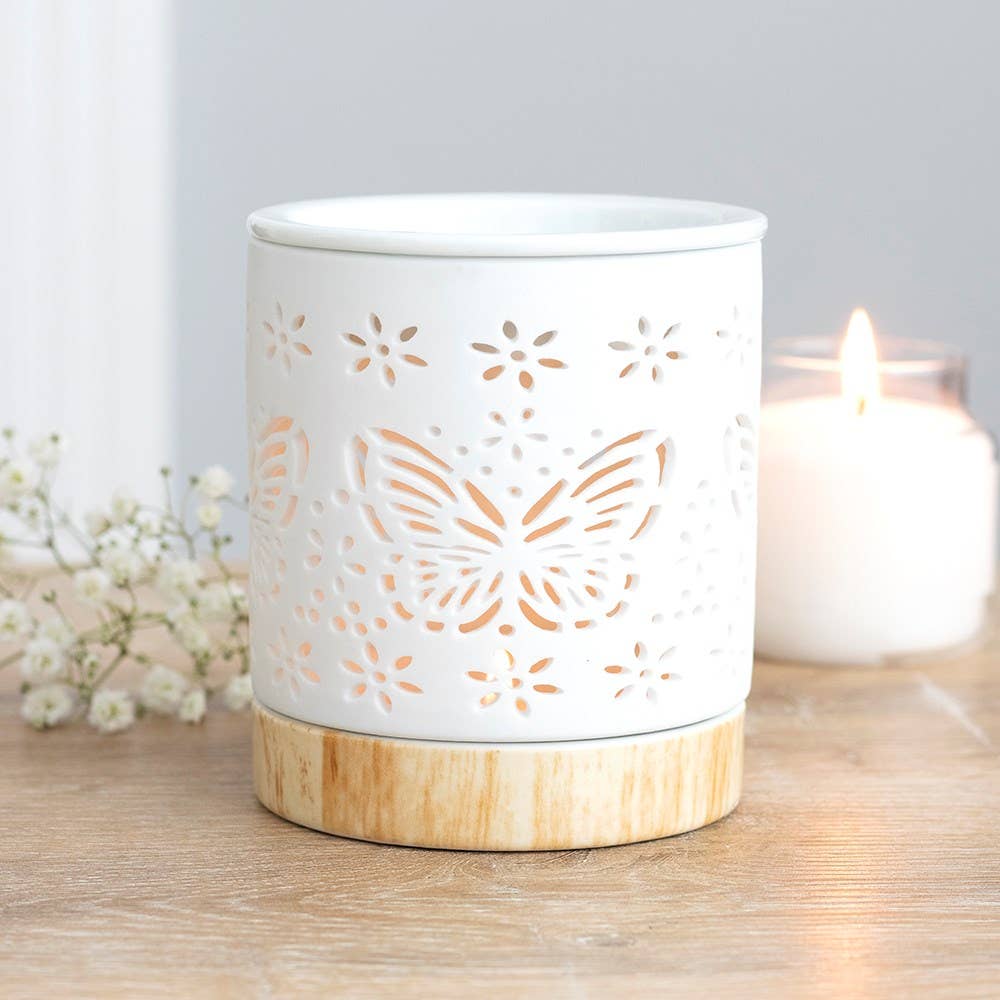 Something Different Wholesale - Wholesale Oil warmer - Matte Ceramic Butterfly Oil Burner and Wax Warmer