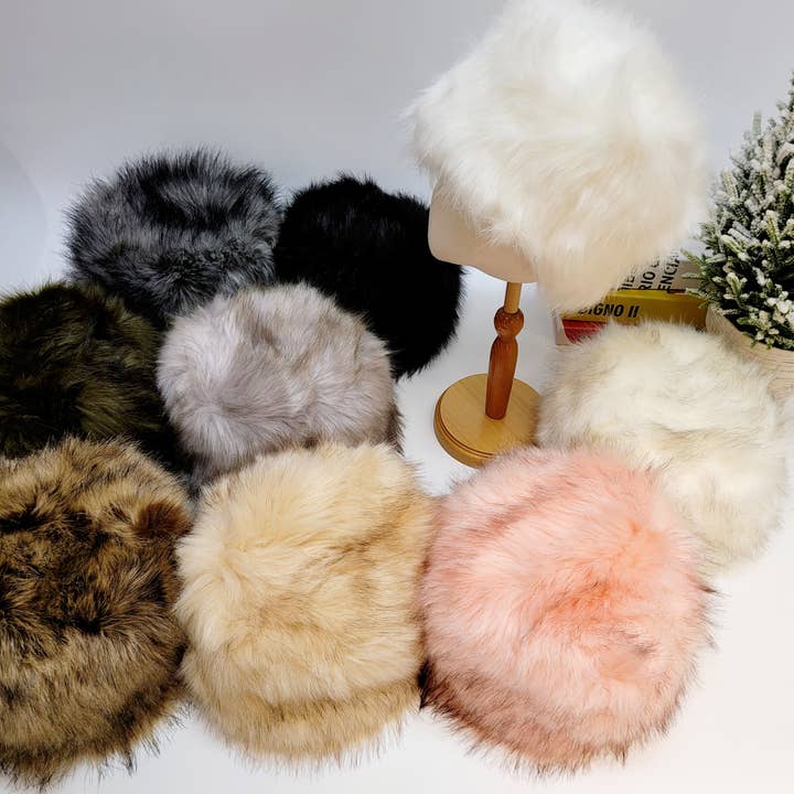 Comfortarians - Vente Bonnet – femme - Chapeau en fausse fourrure, chapeau en fausse fourrure coloré avec doublure polaire1