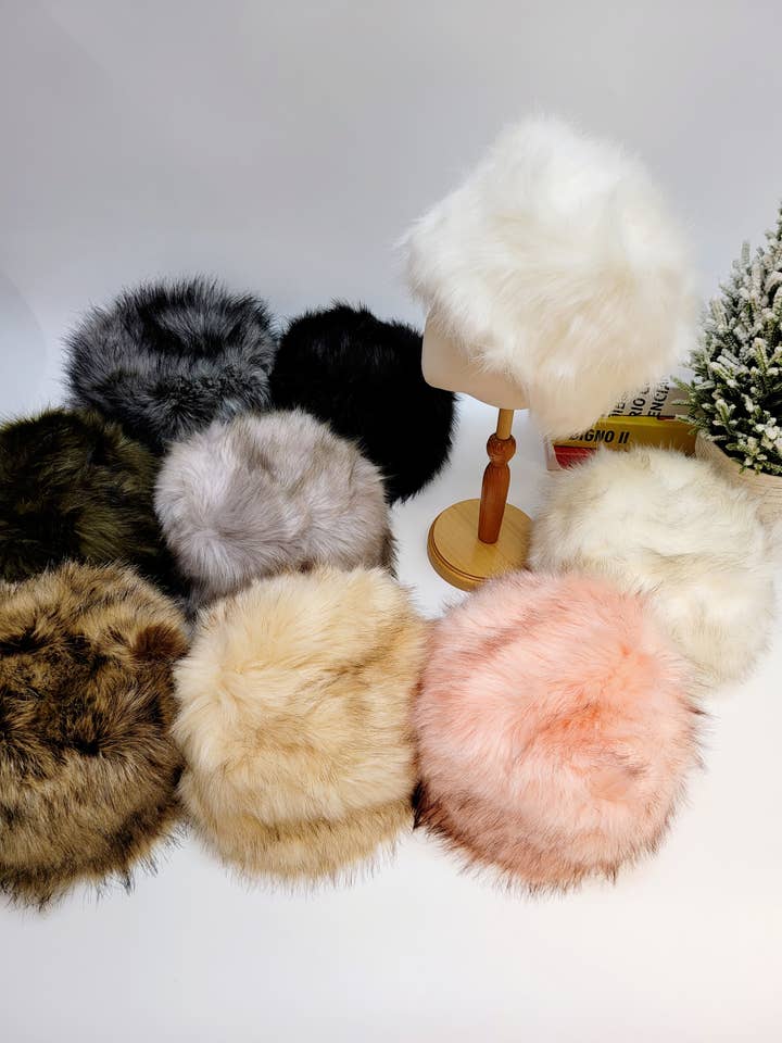 Faux Fur Hat, Colorful Faux Fur Hat with Fleece lining for wholesale by Comfortarians