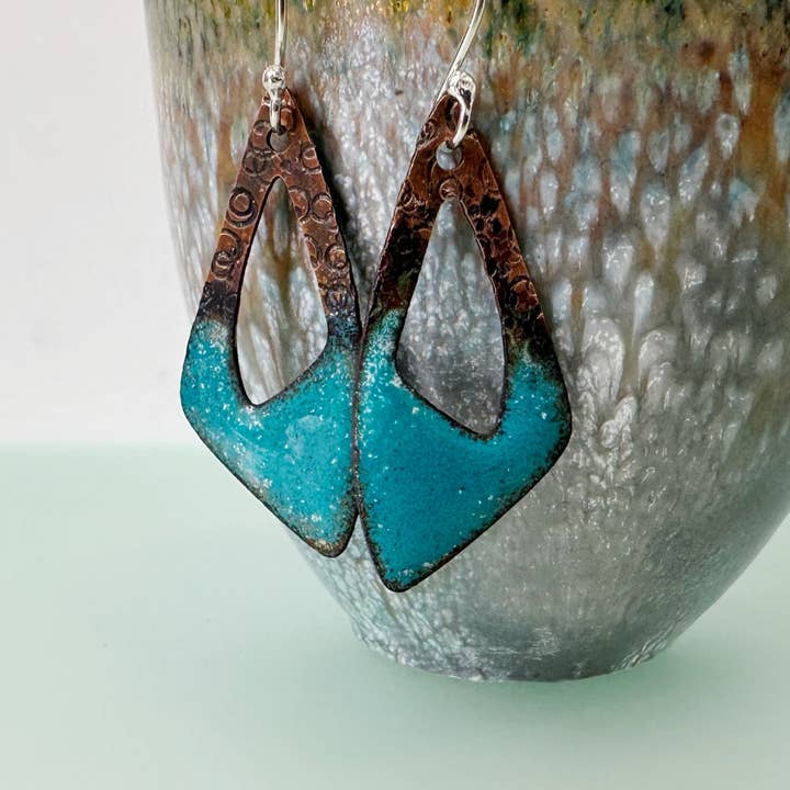 Irregular Triangle Earrings - Teal for wholesale by MaisyPlum