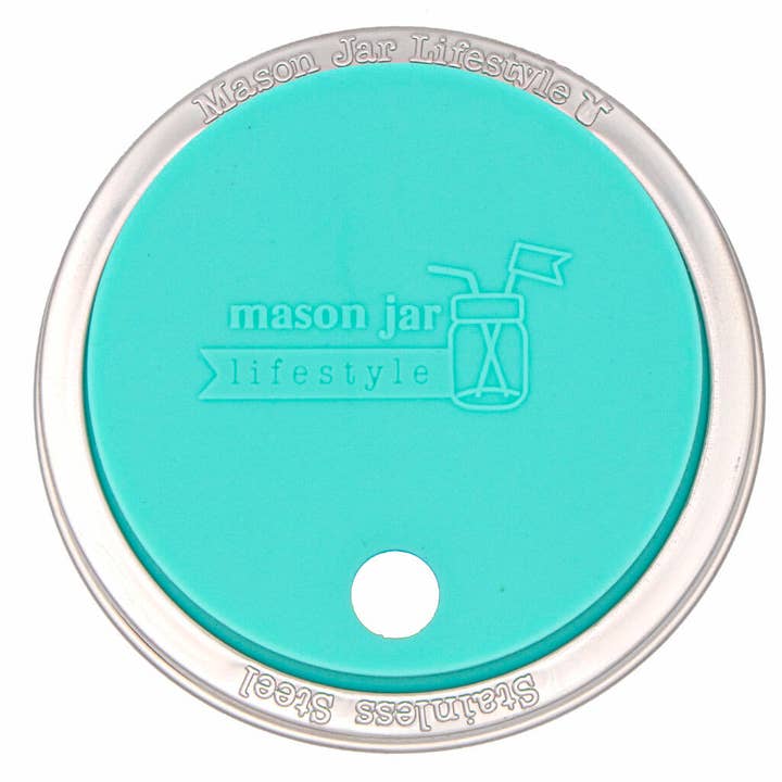 Mason Jar Lifestyle - Wholesale Drink Lids - Silicone Straw Hole Tumbler with Stainless Steel Band for Mason Jars9