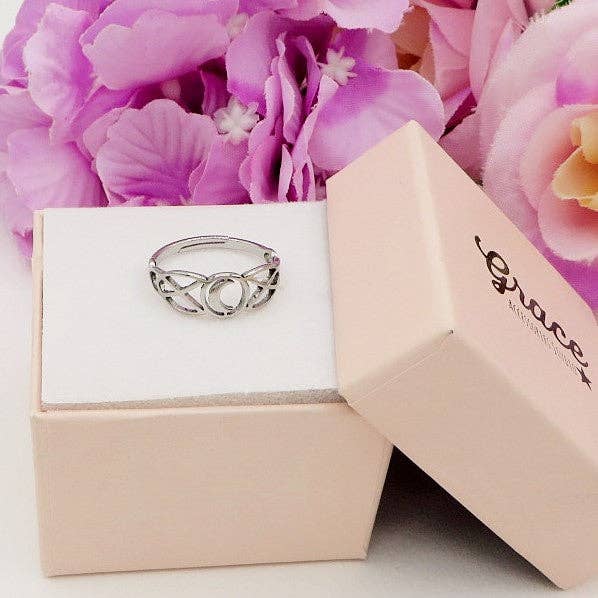 Daemon srls - Wholesale Band/Stacked Ring - MOON ~ Anello regolabile Luna in ACCIAIO INOSSIDABILE4