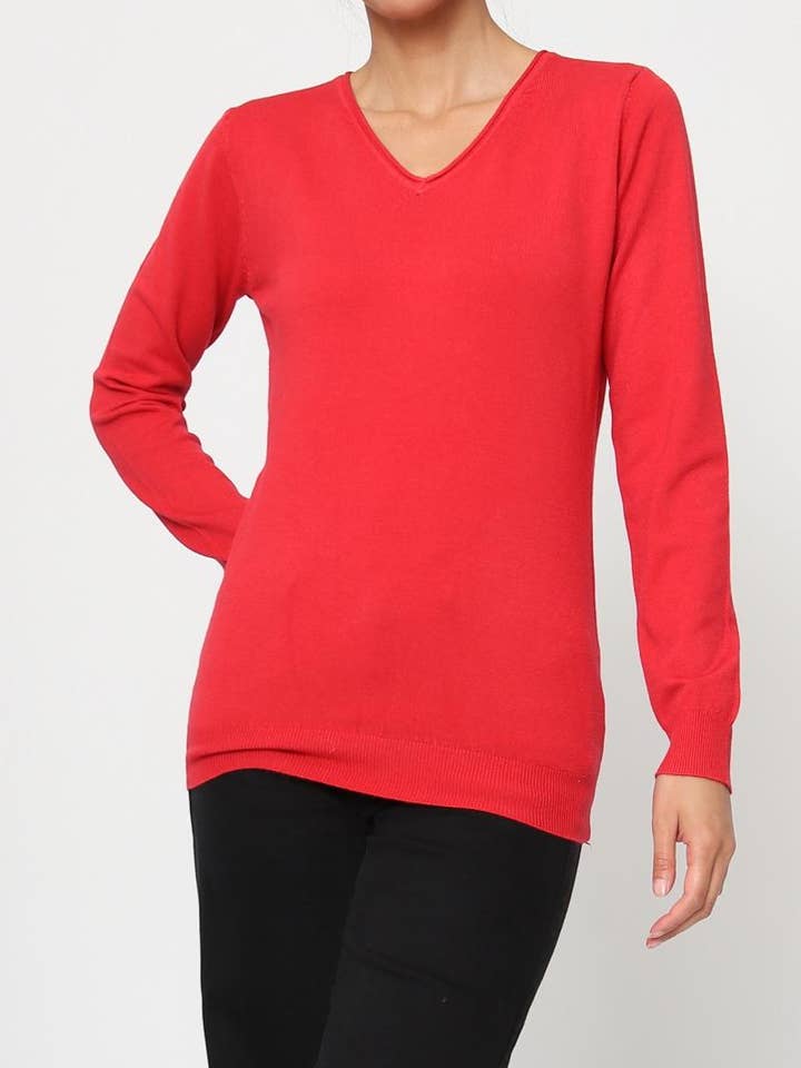 Jersey Básico Cuello en V – Indispensable del Armario Femenino para venta al por mayor de DIX-ONZE