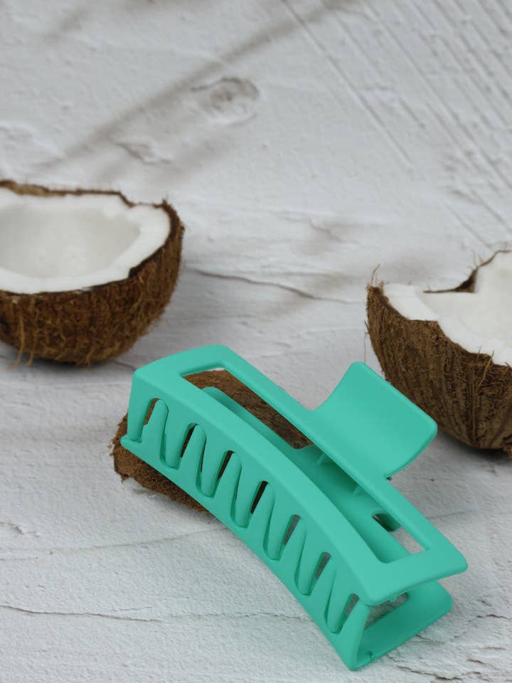 Claw Clip - Jumbo Elongated Rectangle - Green for wholesale by Nakoa The Label