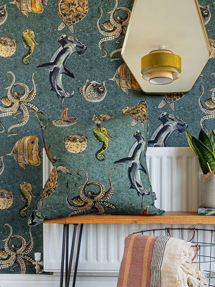 Wear the Walls – wholesale Fabric – Recycled Eco-Velvet in Thalassophile Aegean-Blue1