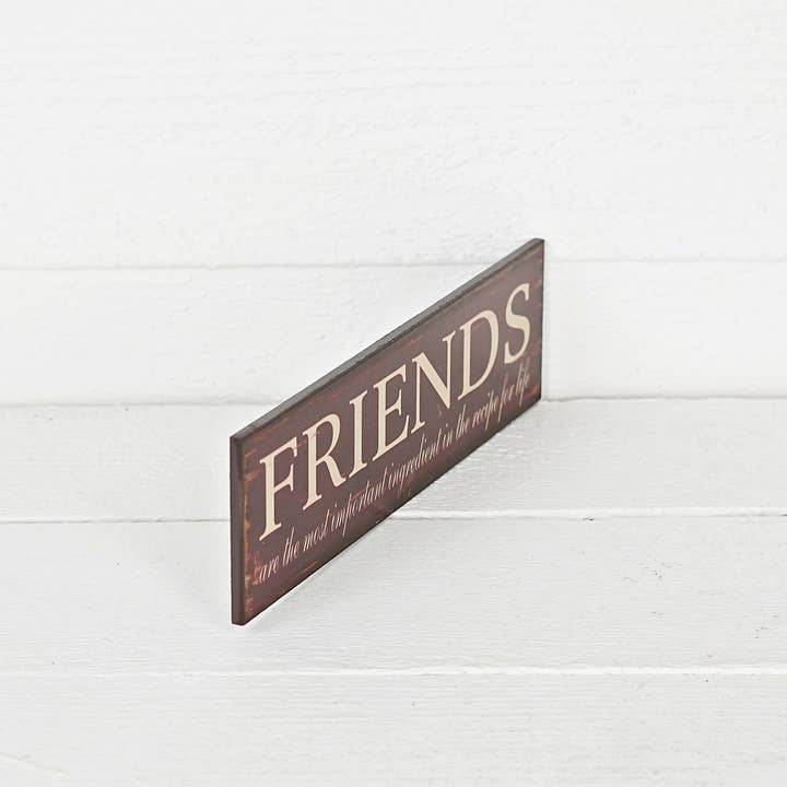 Impressive Enterprises, Inc. - Wholesale Sign - M2519B-Word Sign-Friend-BG/Cream-11inLx3inWx0.25inThick
