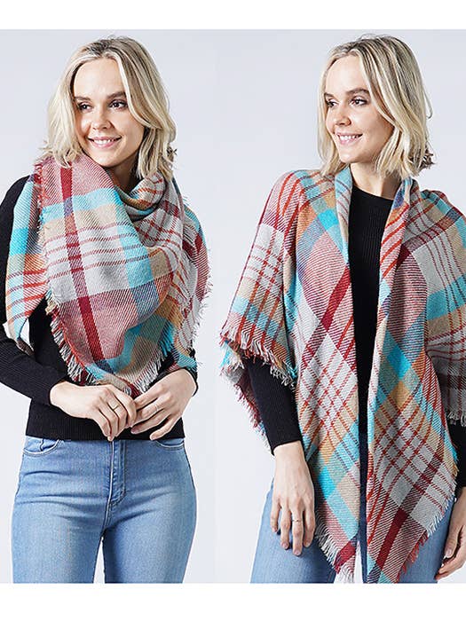 ( #171 ) PLAID BALNKET SCARF OR SHAWL for wholesale by Jewelry Max