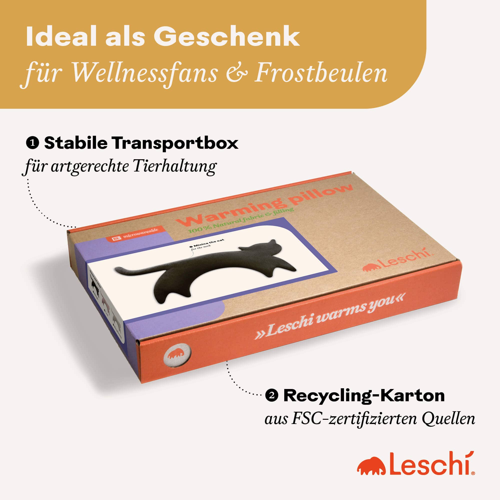 Leschi - Wholesale Verwarmingskussen - Organisch graankussen voor magnetron—warming nekverwarmer in kattenvorm5