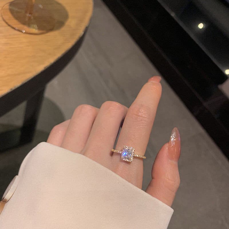 Gold Fashion Emerald Cut Ring for wholesale on Faire4