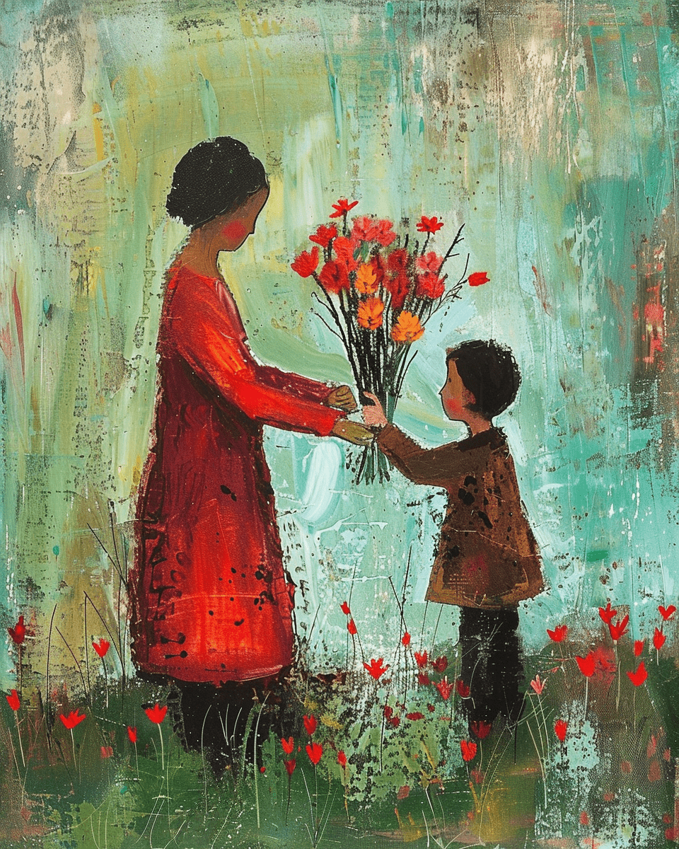 Mowbi - Wholesale Art Print - Abuela's Sunshine - Folk Art Style - Blooms for Mi Abuela 8"x10" Art Print0