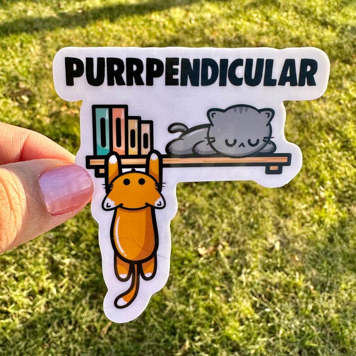 Cat Math Purpendicular Sticker for wholesale by Fishbiscuit Designs