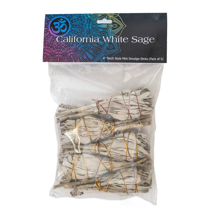 Pacific Trading - Wholesale Sage Bundle - White Sage Smudge Torch, 4" Size, Set/5 Sage Bundles1