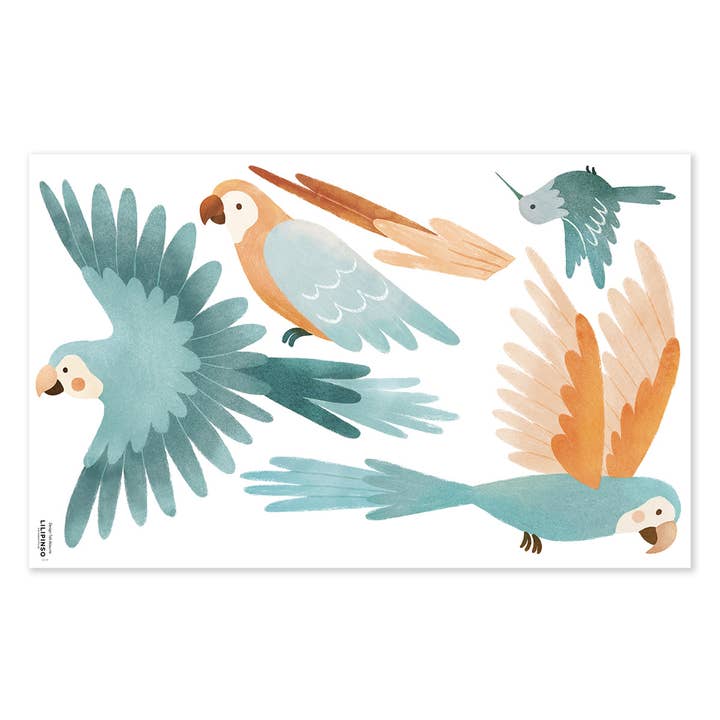 LILIPINSO - Wholesale Sticker - Kids & Baby - YATSUNI - Stickers muraux - Les perroquets (S1559)