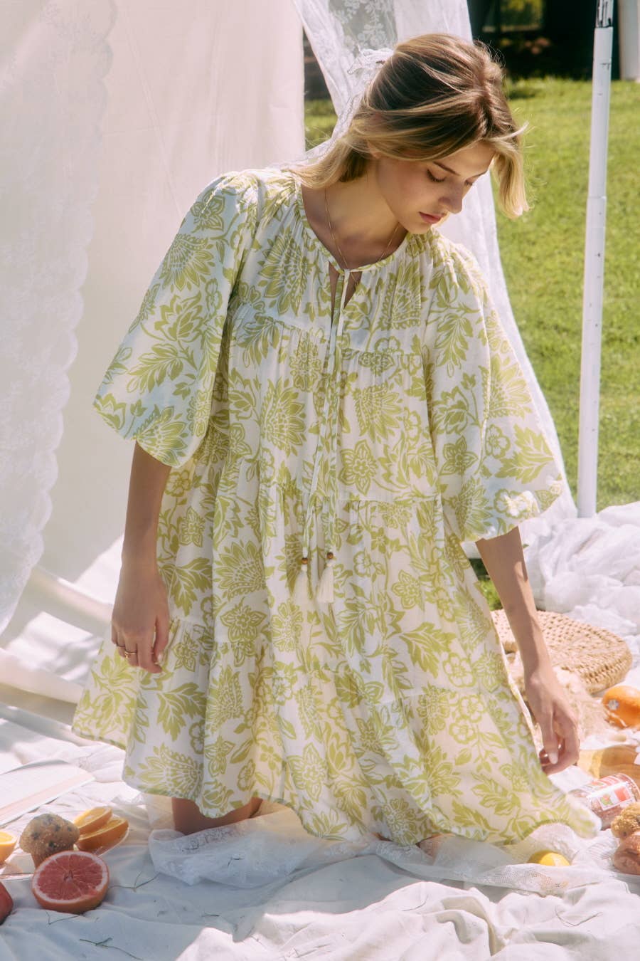 Oddi – Großhandel Kleid – Damen – Boho Bedrucktes Baby-Doll-Minikleid18