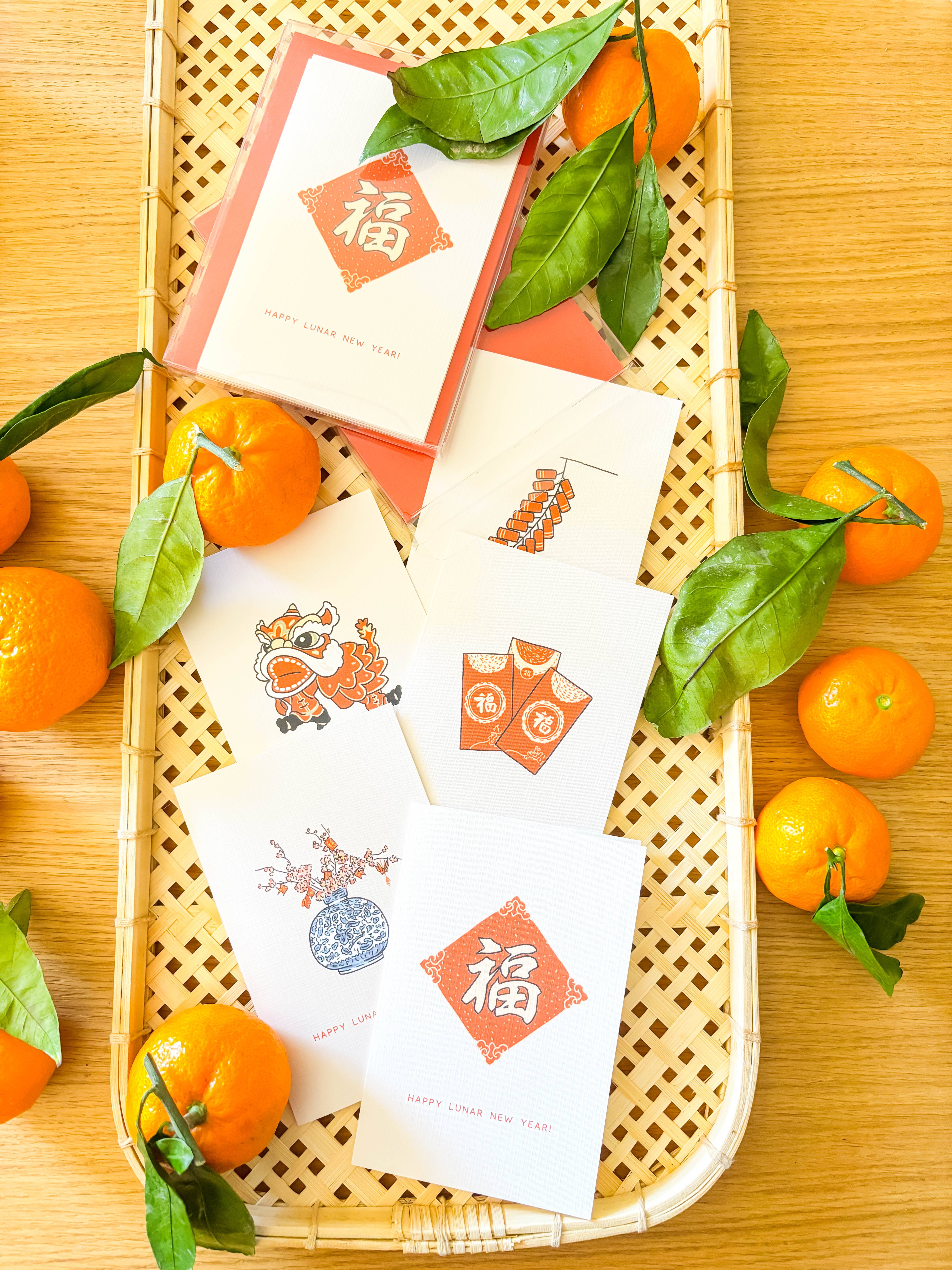 Zhi Wen Design - Wholesale Everyday Greeting Card - Lunar New Year Traditions Variety Box Set of 52