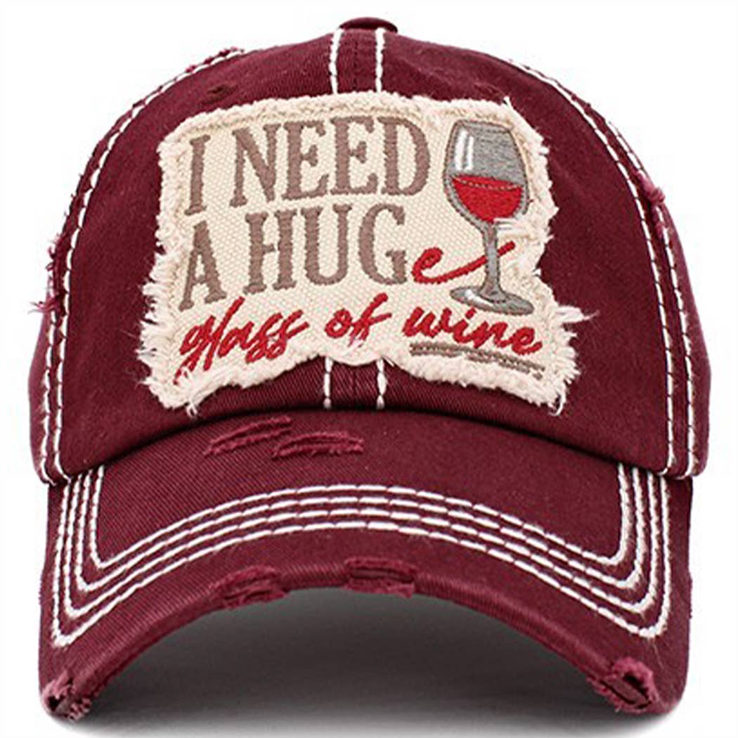 Your Fashion Wholesale - Wholesale Baseball Cap - Women's - I Need a HUGe Glass of Wine4