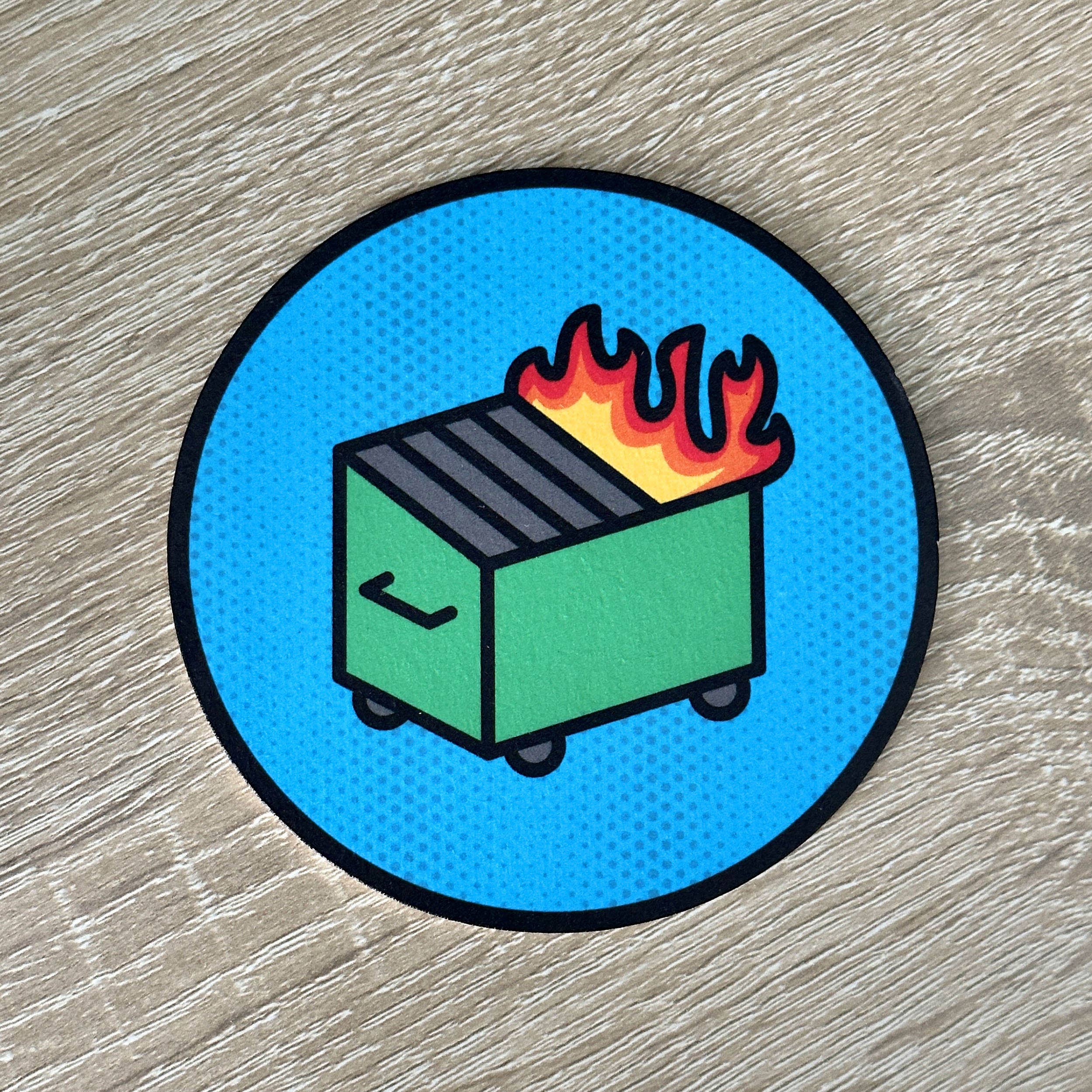 KP General Store - Wholesale Coasters - Dumpster Fire Drink Coasters (4-Pack)4