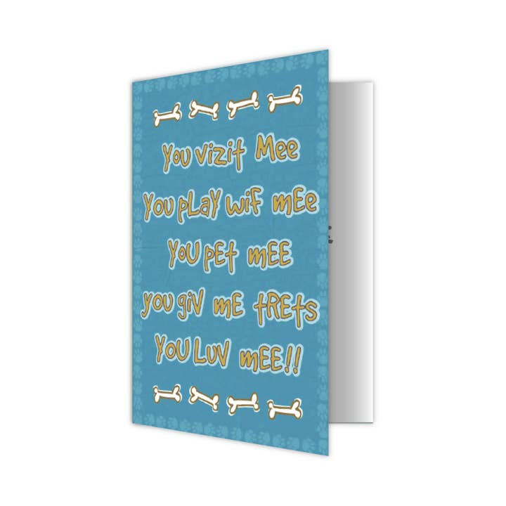 Dog Speak - Wholesale Thank You Card - Pet Sitting - U Feed Me
