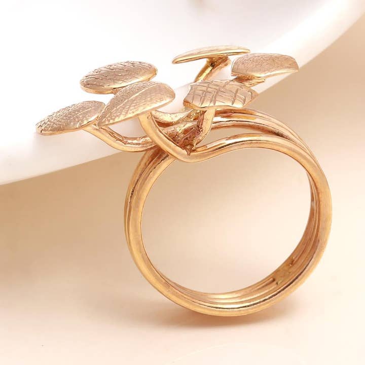 925 Sterling Sølv Ring med Tekstureret Kronblad Design for engroshandel hos AG 925 JEWELLERY